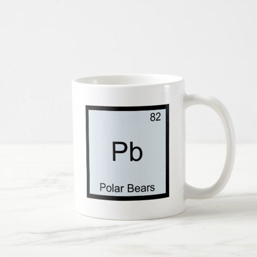 Pb - Polar Beren Funny Chemistry Element Symbol Koffiemok (Rechts)