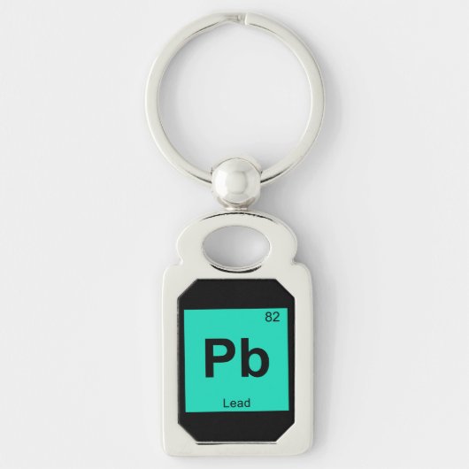 Pb - Tabelsymbool-element voor leidende scheikunde Sleutelhanger (Voorkant)