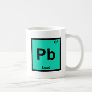 Pb - Tabelsymbool voor leidende scheikunde Koffiemok