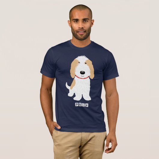 PBGV Cute Cartoon Oranje & White Dog T-Shirt (Voorkant volledig)