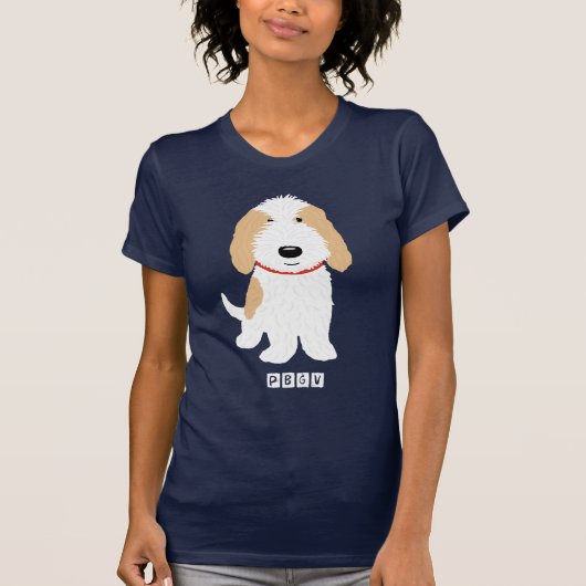 PBGV Cute Cartoon Oranje & White Dog T-Shirt (Voorkant)