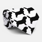 PBGV Dog (zwart) Stropdas (Opgerold)