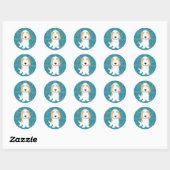 PBGV Moppige Cartoon Ronde Sticker (Vel)