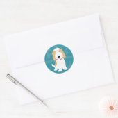 PBGV Moppige Cartoon Ronde Sticker (Envelop)