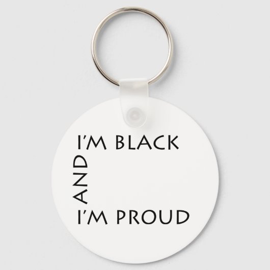 PBI - Black en Proud Sleutelhanger - White (Voorkant)
