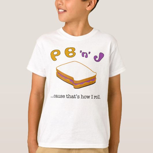 PBJ ... Omdat ik zo draai. Kinder Ringer t-shirt (Voorkant)