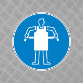 PBM Gebruik Beschermend Schort Gevaarsymbool Label