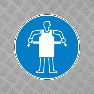 PBM Gebruik Beschermend Schort Gevaarsymbool Label