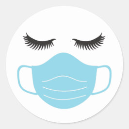 PBM-masker en wimpers Ronde Sticker