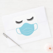 PBM-masker en wimpers Vierkante Sticker (Envelop)