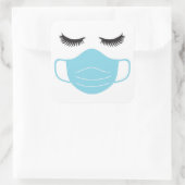 PBM-masker en wimpers Vierkante Sticker (Tas)