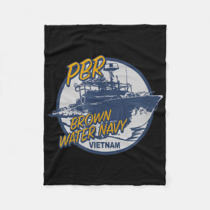 PBR Patrouilleboot River Brown Water Vietnam Veter Fleece Deken
