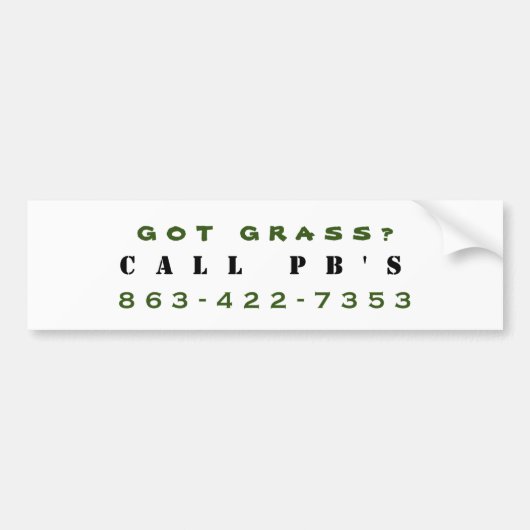 PB's Lawn Service Bumpersticker (Voorkant)