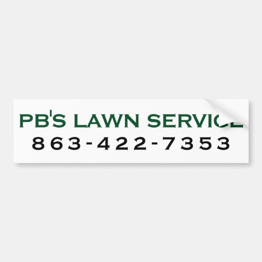 PB's Lawn Service Bumpersticker (Voorkant)