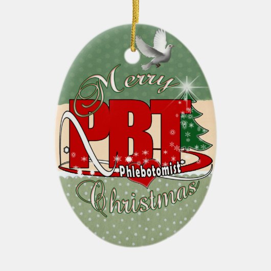 PBT CHRISTMAS PHLEBOTOMIST LABORATOORY KERAMISCH ORNAMENT (Voorkant)
