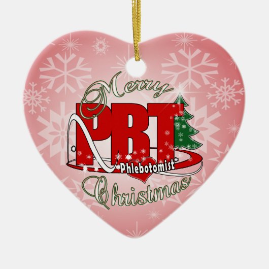 PBT CHRISTMAS PHLEBOTOMIST LABORATOORY KERAMISCH ORNAMENT (Voorkant)
