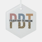 PBT Phlebotomie Technicus Leopard Print Glas Ornament (Voorkant)