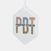 PBT Phlebotomie Technicus Leopard Print Glas Ornament (Voorkant links)