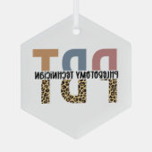 PBT Phlebotomie Technicus Leopard Print Glas Ornament (Achterkant)