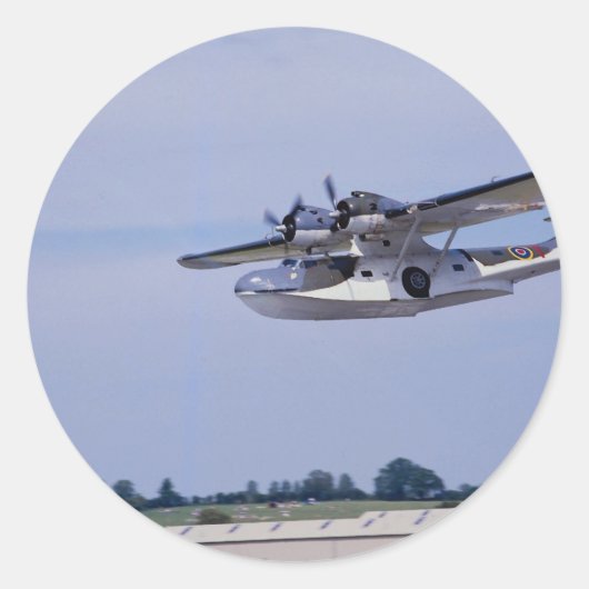 PBY, 5A Catalina, WO II verkenning flyi Ronde Sticker (Voorkant)