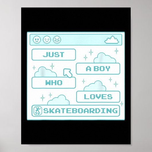 Pc Computer Gozerd Nerd Coole Gamer Jongen Die Ska Poster (Voorkant)