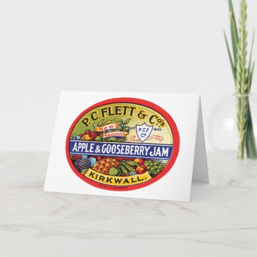 PC Flett & Cos. Appel- & Kruisbessenjam Kaart (Voorkant)