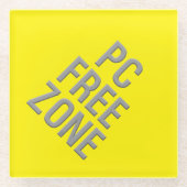 PC Free Zone geel diamantglas onderzetter (Voorkant)