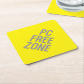 PC Free Zone geel diamantpapier onderzetters (Schuin)