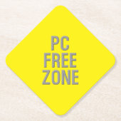 PC Free Zone geel diamantpapier onderzetters (Voorkant)
