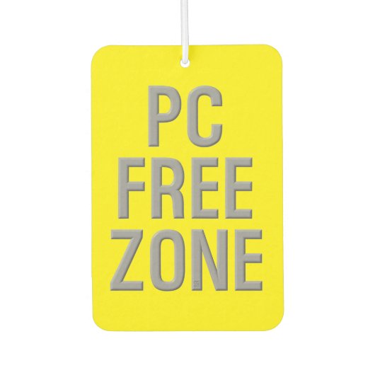 PC Free Zone gele auto luchtverfrisser (Voorkant)