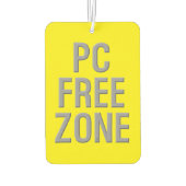 PC Free Zone gele auto luchtverfrisser (Achterkant)