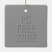 PC Free Zone grijs keramisch vierkant ornament (Achterkant)