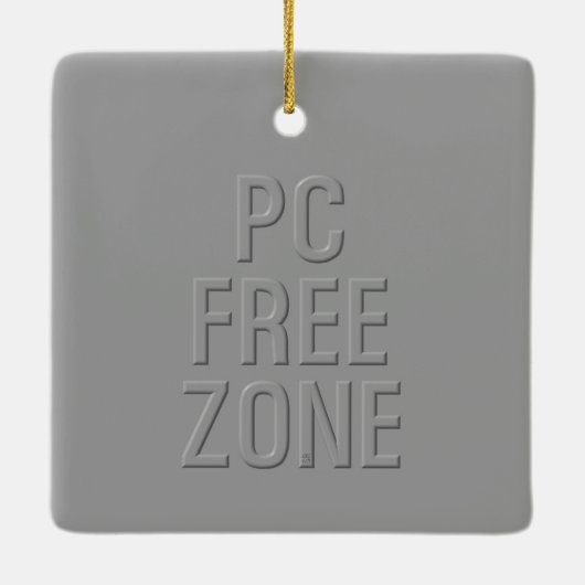PC Free Zone grijs keramisch vierkant ornament (Achterkant)