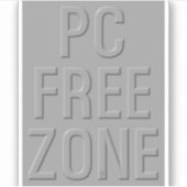 PC Free Zone grijze contour sticker (Voorkant)