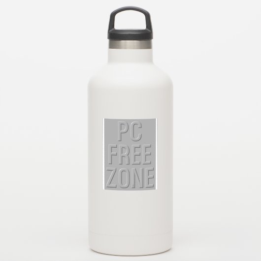 PC Free Zone grijze contour sticker (Waterfles)