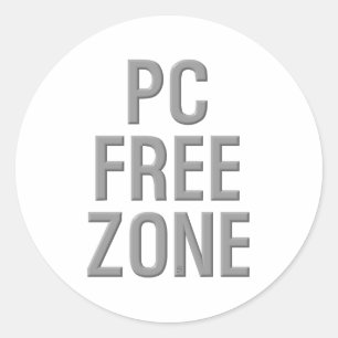 PC Free Zone ronde grote stickers