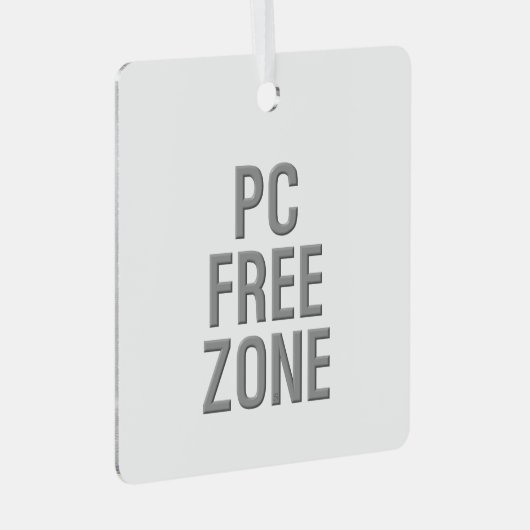 PC Free Zone White metal-ornament Metalen Ornament (Voorkant Rechts)