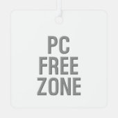 PC Free Zone White metal-ornament Metalen Ornament (Achterkant)