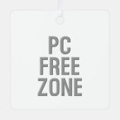 PC Free Zone White metal-ornament Metalen Ornament (Voorkant)