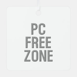 PC Free Zone White metal-ornament Metalen Ornament