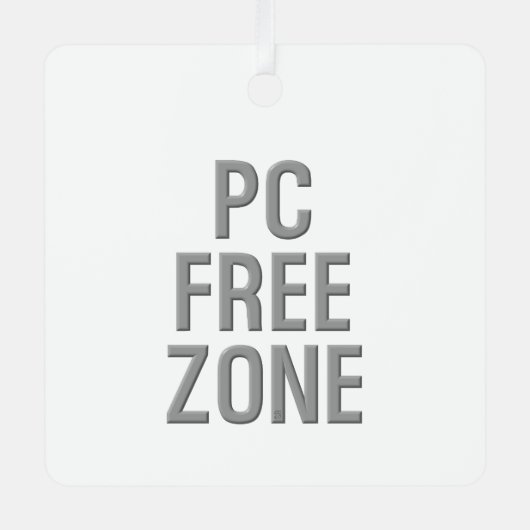 PC Free Zone White metal-ornament Metalen Ornament (Voorkant)