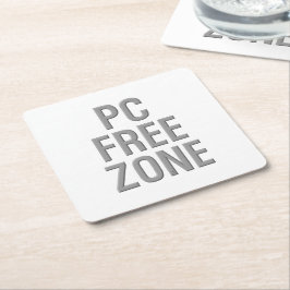 PC Free Zone white paper onderzetters