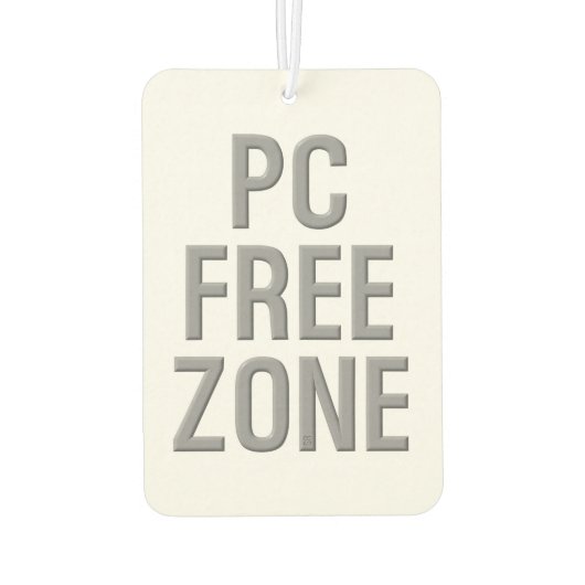 PC Free Zone witte auto luchtverfrisser (Achterkant)