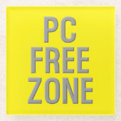 PC Free Zone yellow glass onderzetter (Voorkant)