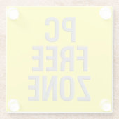 PC Free Zone yellow glass onderzetter (Achterkant)