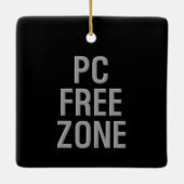 PC Free Zone zwart keramisch vierkant ornament (Achterkant)