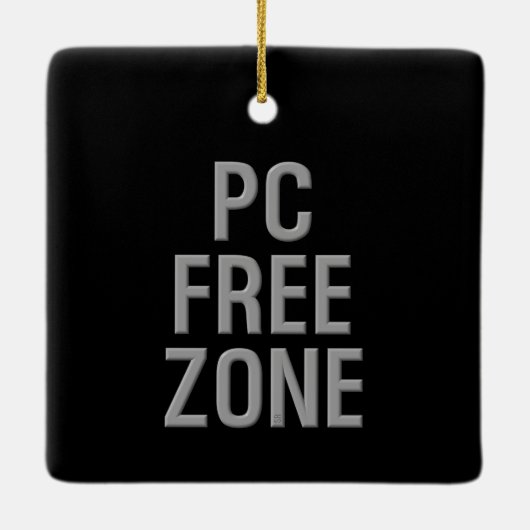 PC Free Zone zwart keramisch vierkant ornament (Achterkant)