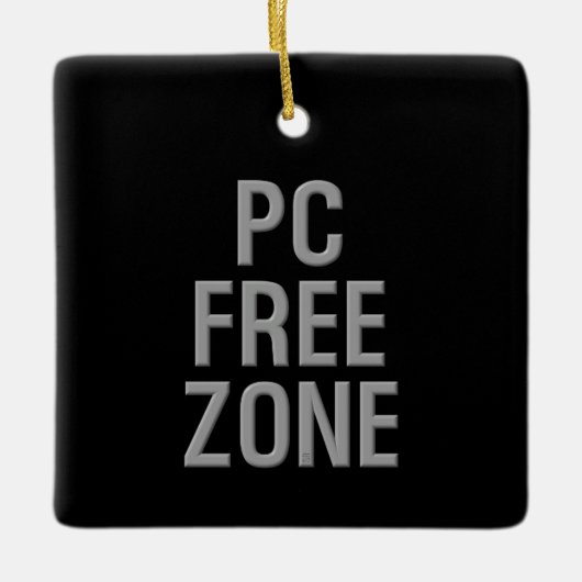 PC Free Zone zwart keramisch vierkant ornament (Voorkant)