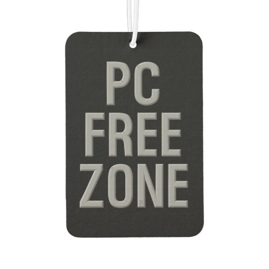 PC Free Zone zwarte auto luchtverfrisser (Achterkant)