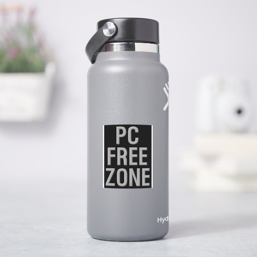 Pc Free Zone zwarte contour sticker (HydroFlask)